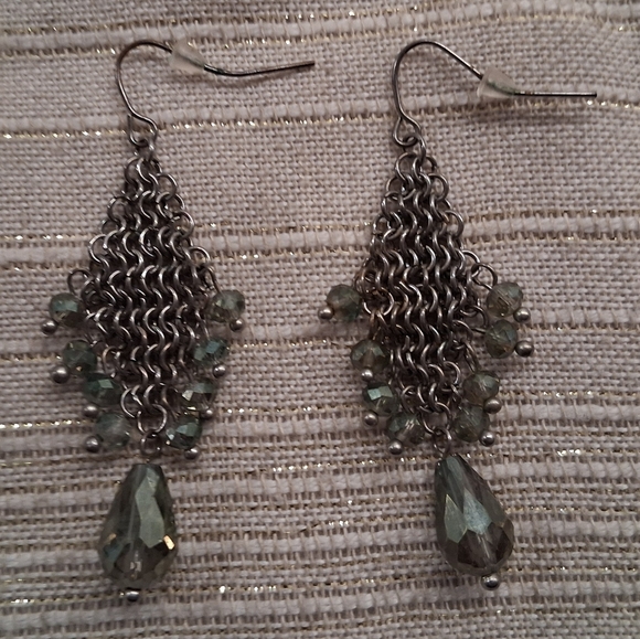 Forever 21 Jewelry - Silvertone Chandelier Crystal Drop Earrings